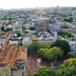 Vista aérea de la Ciudad Colonial de Santo Domingo en República Dominicana