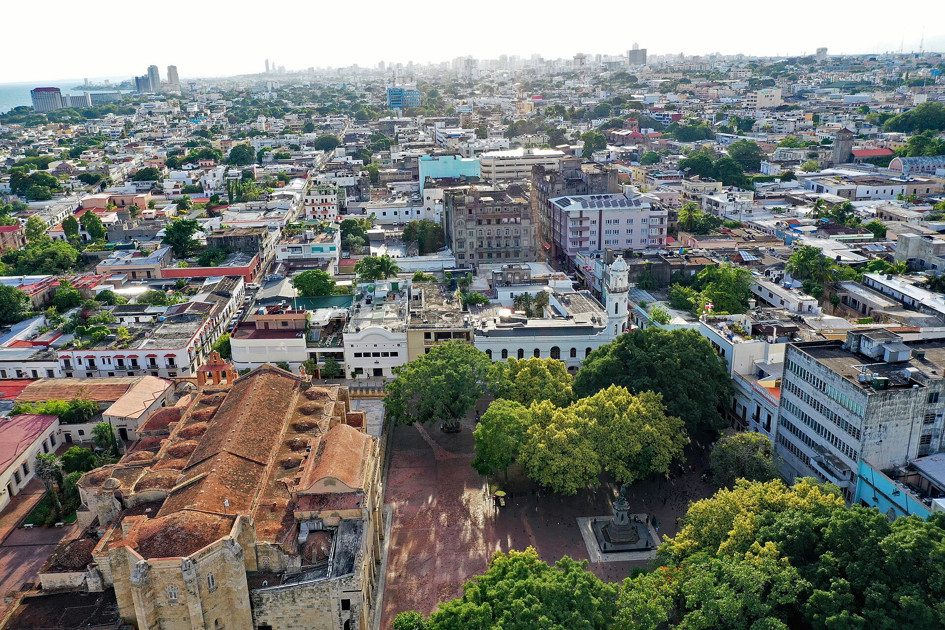 Vista aérea de la Ciudad Colonial de Santo Domingo en República Dominicana