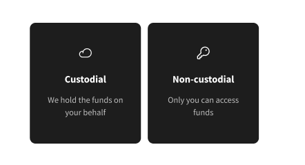 Comparación entre cuenta custodiada y cuenta no custodiada en la wallet Blink de Bitcoin