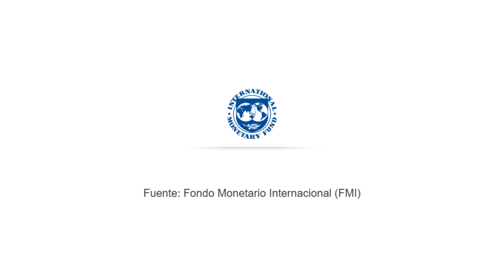 Sello oficial del Fondo Monetario Internacional centrado sobre fondo blanco