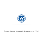 Sello oficial del Fondo Monetario Internacional centrado sobre fondo blanco