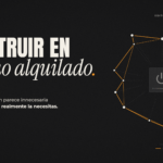 Red de nodos conectados entre sí alrededor de una plataforma central apagada, con el texto Construir en terreno alquilado